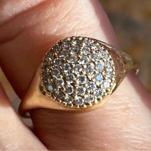 Pandora 18 K Yellow Gold Pavé Cluster Ring with Natural Diamonds